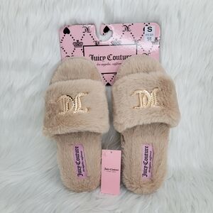 Juicy Couture Faux Fur Slides Slippers.